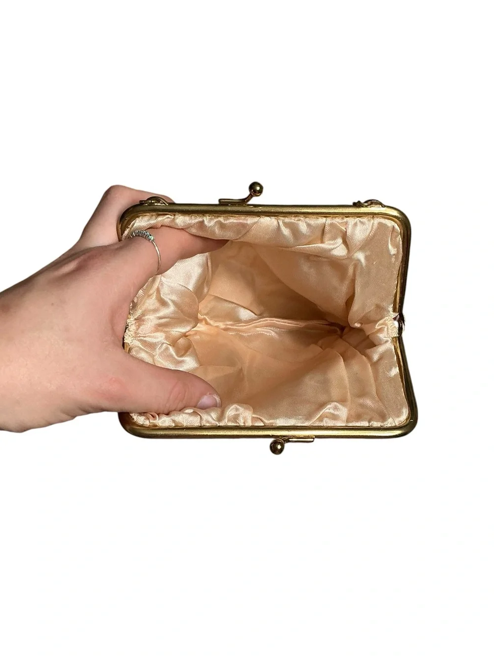 No Brand Vintage Gold Sequin Evening Wristlet Clutch with Chain Strap
